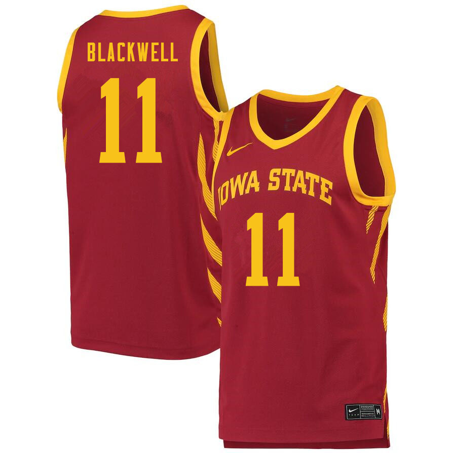 Men #11 Dudley Blackwell Iowa State Cyclones College Basketball Jerseys Sale-Cardinal
